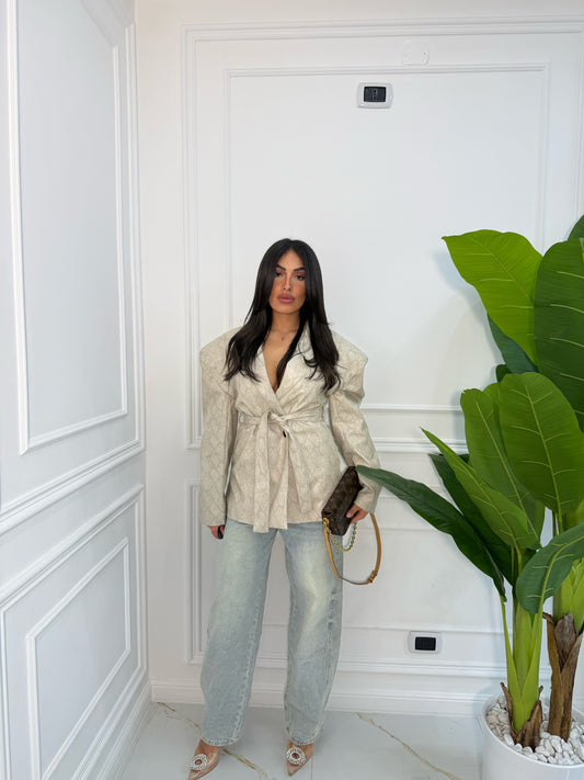 Giacca Python  Panna