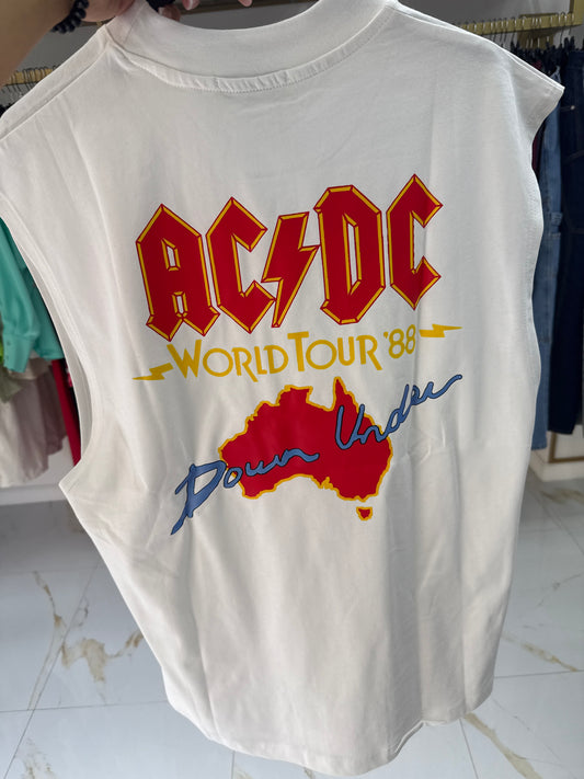 Canotta ACDC bianca