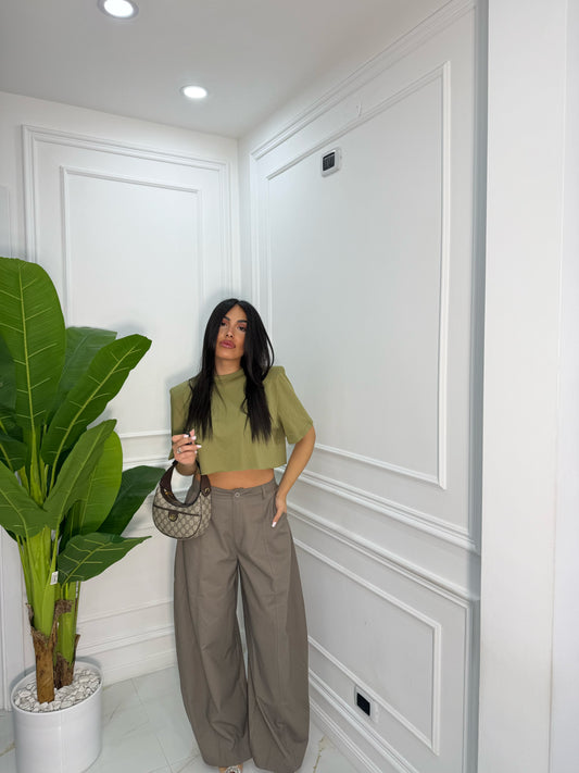 Pantalone Balloon tortora