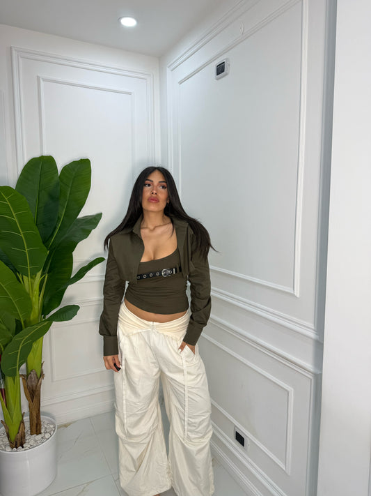 COORDINATO CANOTTA + CAMICIA VERDE