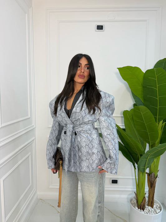 Giacca Python Azzurra