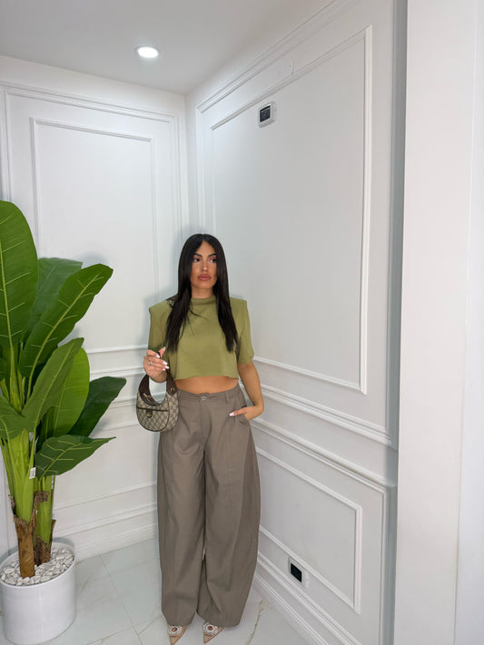 Pantalone Balloon tortora