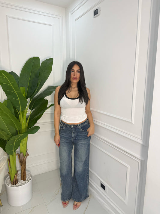DENIM BRILLE WIDE LEG