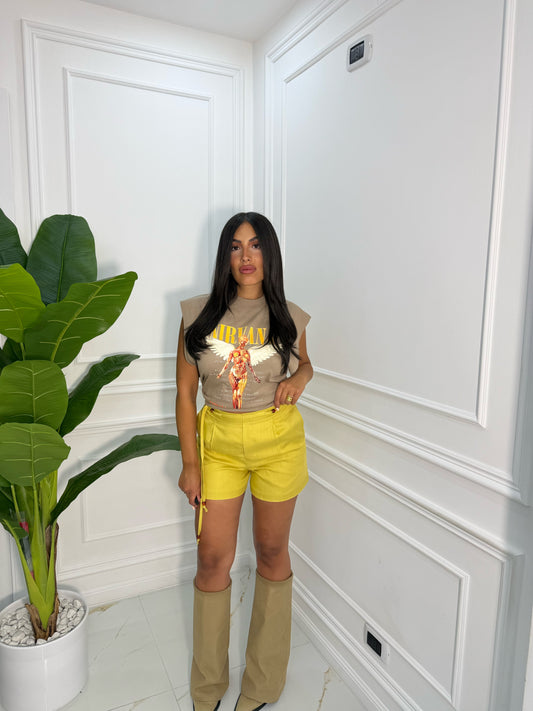 SHORTS NIZZA SENAPE